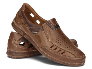 SANDAŁY BUTY MĘSKIE ODDYCHAJĄCE CASUAL 92 BRĄZ 46