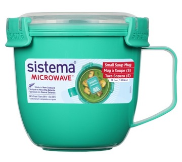 Pojemnik śniadaniowy Sistema Small Soup Mug To Go 565ml zielony na zupę box