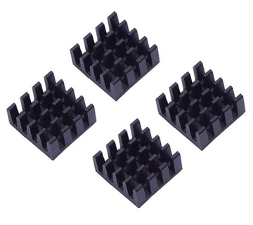 Czarne radiatorki do Raspberry Pi 4