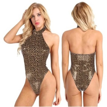 Womens Latex suit Bodysuit Leotard Wet Look Leathe