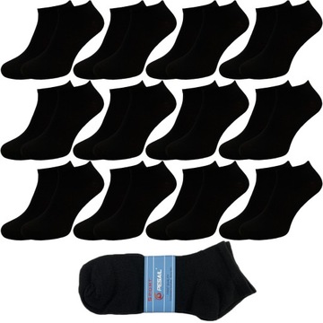 12x Stopki czarne męskie bawełniane skarpety 40-44