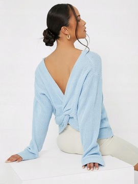 KLASYCZNY SHEIN 42 SWETER CIĄŻOWY BŁĘKITNY