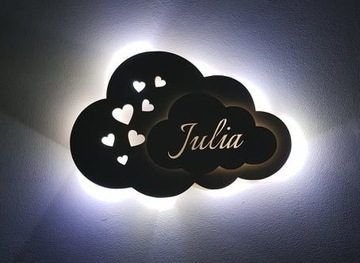 Светодиодный ночник CLOUD ROCKET с 3D именем