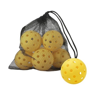 6 Pieces Pickleball Balls 74mm with Mesh Bag for