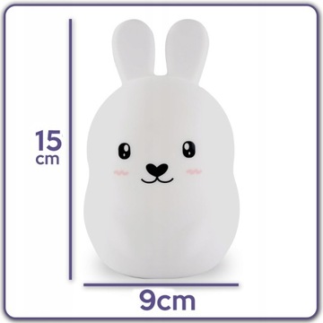 Ночник SOFT RABBIT для детей, цветной СИЛИКОНОВЫЙ RGB светодиод + ПУЛЬТ ПУЛЬТА