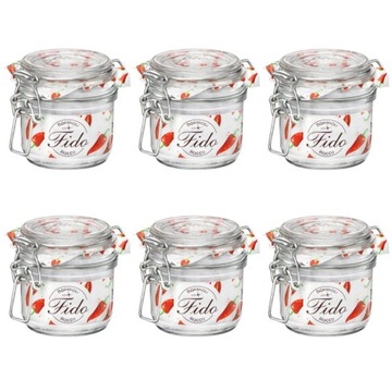 6x SŁOIK SŁOIKI BORMIOLI FIDO Z KLAMRĄ 200 ML