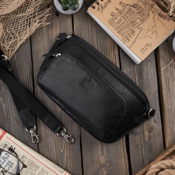 ЖЕНСКАЯ ЧЕРНАЯ КОЖАНАЯ НАСТЕННАЯ СУМКА