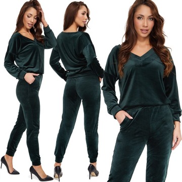 248_ S/M _WELUROWY DRES BLUZA_SPODNIE