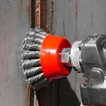 SZCZOTKA NA WIERTARKĘ WKRĘTARKĘ DRUCIANA 125mm XXL