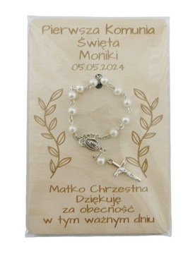 Podziękowanie dla Matki Chrzestnej Komunia różaniec prezent grawer