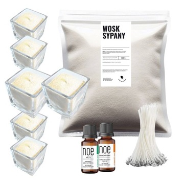 Zestaw do robienia wyrobu świec sypanych SAND WAX 6x100 ml BIAŁY diy