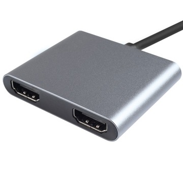 АДАПТЕР-ХАБ USB C HDMI USB PD АДАПТЕР РАЗДЕЛЯЕТ 1 РАЗЪЕМ -> 2 МОНИТОРА