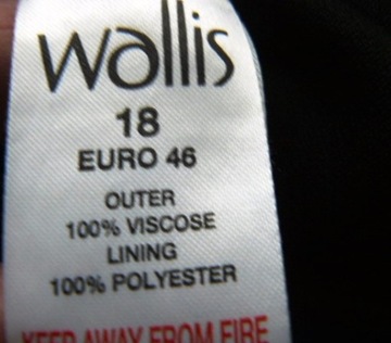 WALLIS spódnica18 46 black white 94 cm pas lamówki