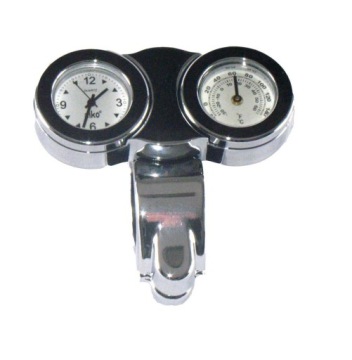 CHROMOWANY ZEGAREK TERMOMETR 22/25MM CHOPPER CHROM