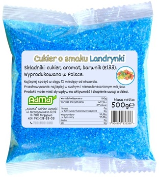 Сахар для сахарной ваты Blue Candy 0,5 кг, 500 г, пакетик, конфета-трость