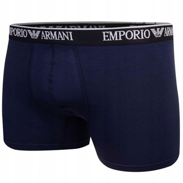 Męskie bokserki bawełniane EMPORIO ARMANI 3P czarne, szare, granatowe M