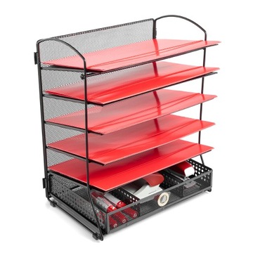 Praktyczny i elegancki organizer na dokumenty sorter 5 półek + szuflada