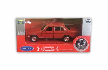 MERCEDES E-CLASS CZERWONY METALOWY MODEL 1:34WELLY