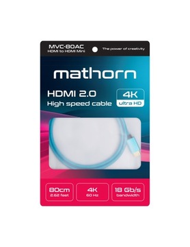 Кабель Mathorn MVC-80AC HDMI - HDMI Mini C 2.0 4K 60Гц 18Гбит/с 80см
