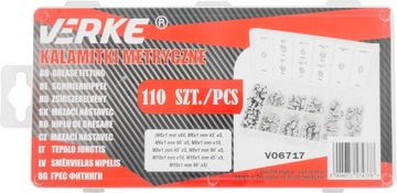 Комплект масленок смазочных ниппелей KALAMITKI METRIC 110 ELEMENTS M6-M10