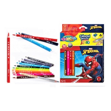 Grube Kredki JUMBO Colorino Disney SPIDERMAN 13kol. + temperówka ŚWIĘTA