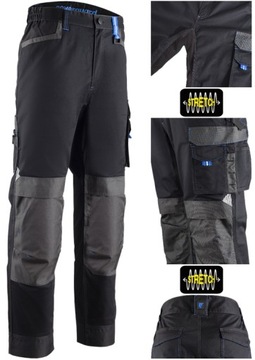 ELASTYCZNE WZMACNIANE SPODNIE ROBOCZE DO PASA SPANDEX 7 KIESZENI COVERGUARD