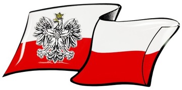 Emblemat Alu Flaga PL z Godłem 8,5 x 4,5cm