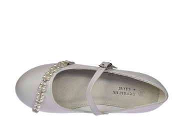 Туфли для причастия, белые полные балетки, размер 48/23. 37