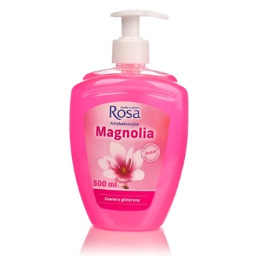 Mydło w Płynie Antybakteryjne ROSA Magnolia z Dozownikiem, 500ml