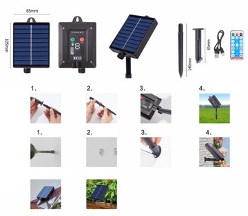 4 шт. СОЛНЕЧНЫЕ САДОВЫЕ ФОНАРИ DELELDS ФЕЙЕРВЕРКИ УКРАШЕНИЕ 480 LED + ПУЛЬТ ДИСТАНЦИОННОГО УПРАВЛЕНИЯ