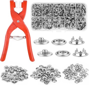 ZESTAW ZATRZASKÓW ZE SZCZYPCAMI 9,5mm DO SZYCIA RĘKODZIEŁA DIY 100szt.
