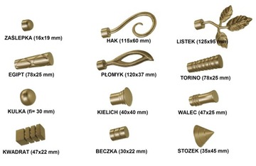 Металлический карниз SLIM, диаметр 16, одинарный, 100 см