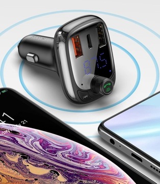 FM-передатчик Baseus S13 BT Автомобильное зарядное устройство