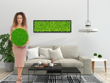 КАРТИНА ИЗ МОСА в дубовой деревянной раме, 50 см, мох, ЖИВАЯ КАРТИНА