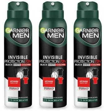 GARNIER Men ZESTAW x3 Invisible Protection 72h