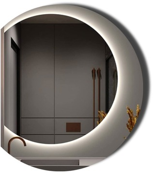 LUSTRO OKRĄGŁE ZE ŚCIĘTYM BOKIEM LED PÓŁOKRĄGŁE 100 cm PODŚWIETLANE LEDOWE