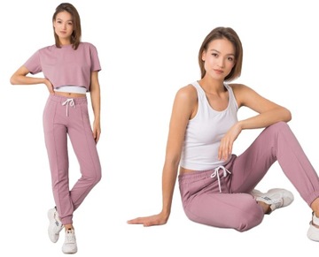 Komplet 3cz fitness DRES t-shirt BLUZA pudr F384 M
