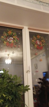 Наклейки на окна Рождественские украшения