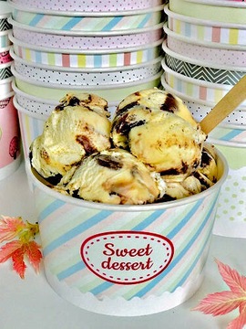 Миска, пиала, бумажный контейнер для мороженого, 130 мл.