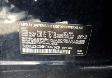 BMW X6 F16 Crossover xDrive 35i 306KM 2017 BMW X6 Auta z USA - Zapytaj o wiecej ofert 3.0 Benzyna 306KM, zdjęcie 10