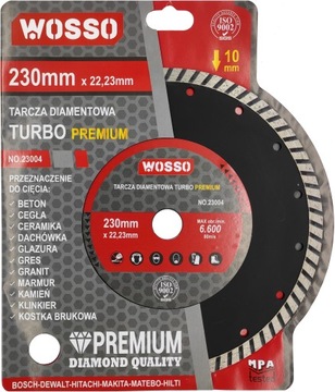 TARCZA DIAMENTOWA TURBO 230MM DO BETONU KOSTKI PRO