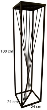 Металлическая подставка для цветов в стиле лофт RIVER черная - комплект