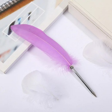 PA100 Feather Ballpoint Pen Office School Student Writing Fountain Quill