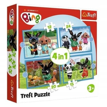 PUZZLE 4W1 WESOŁY BING TREFL