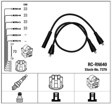 NGK PŘÍVODY KABEL ZAPALOVACÍ 7379 RC-RN640