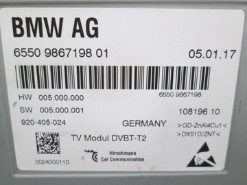 BMW F10 F15 F30 G11 G30 G32 ТВ ВИДЕО DVBT T2 МОДУЛЬ