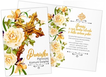 PIERWSZA KOMUNIA ŚWIĘTA życzenia na komunię PAMIĄTKA komunijna KARTKA DUŻA