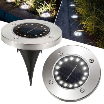 LAMPA LAMPKA SOLARNA WBIJANA 16 LED OGRODOWA
