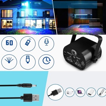 DJ DISCO STAGE СВЕТОВЫЕ СВЕТИЛЬНИКИ, ЗВУКОВАЯ АКТИВАЦИЯ RGB ЛАЗЕРНЫЙ СВЕТ