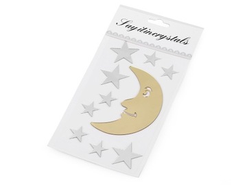 GWIAZDY KSIĘŻYC samoprzylepne LUSTERKA 10szt